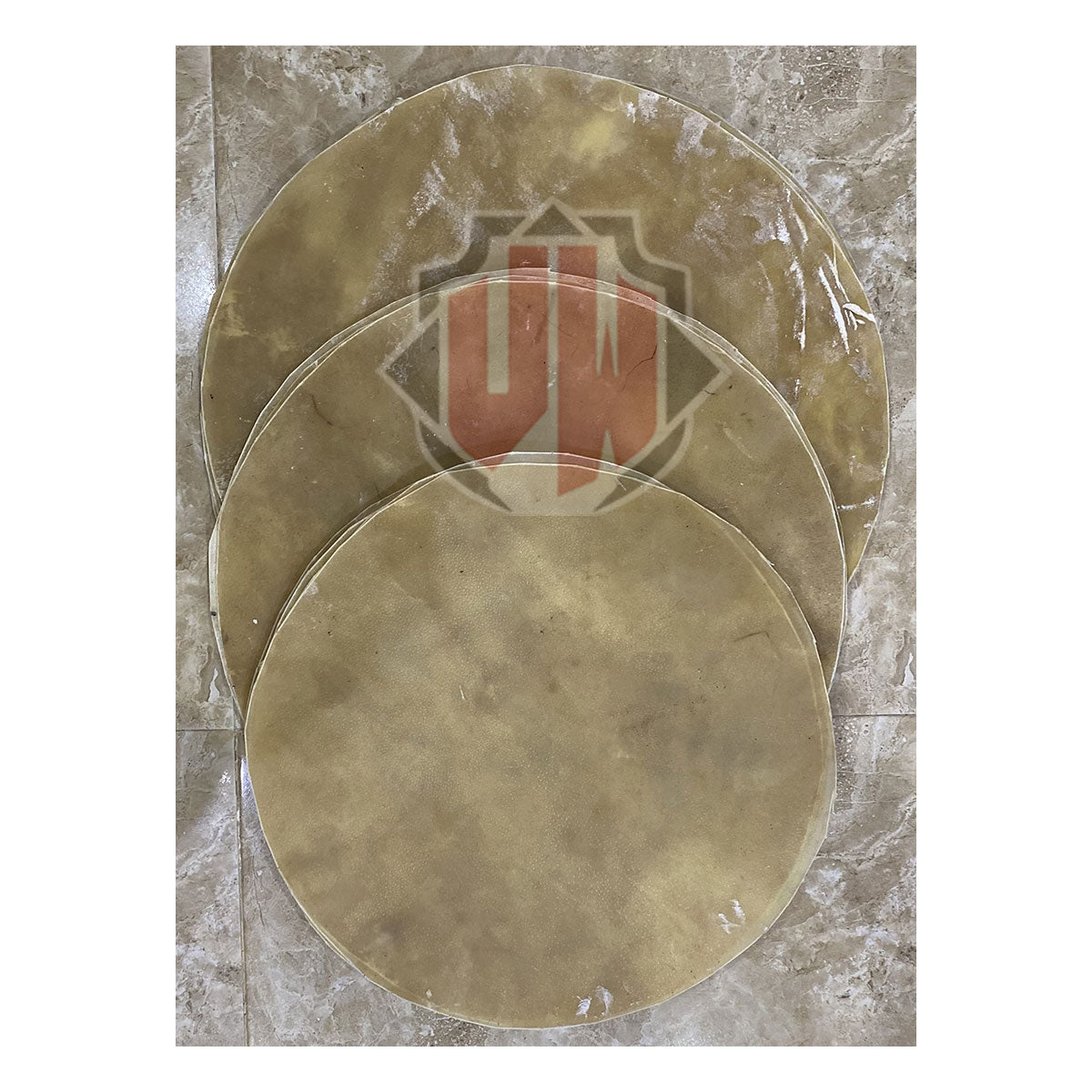 10 Pieces Natural Cow Thicker Skins for All kinds of Drums by Vellum Wasim.