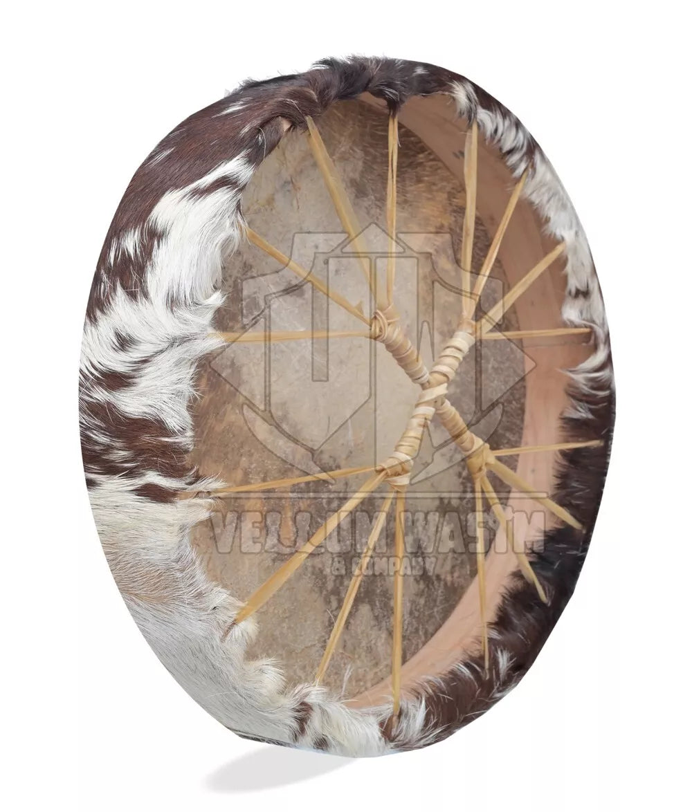 Shamanic Drum made of Cedar Wood with Hair Goat skin Bag & Beaters by VW.