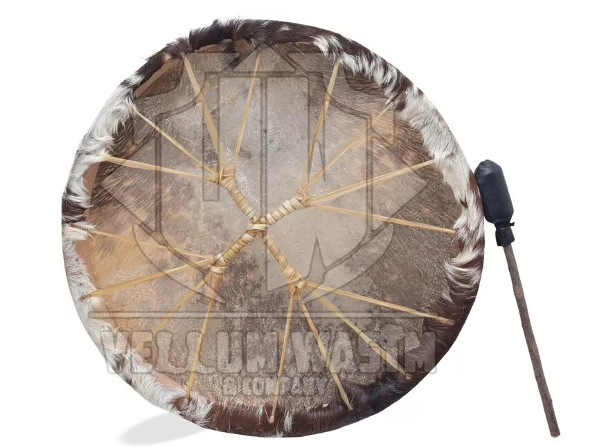 Shamanic Drum made of Cedar Wood with Hair Goat skin Bag & Beaters by VW.
