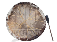 Shamanic Drum made of Cedar Wood with Hair Goat skin Bag & Beaters by VW.